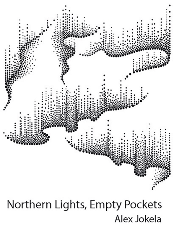 Cover of Northern Lights, Empty Pockets: a stippled aurora in black ink on white